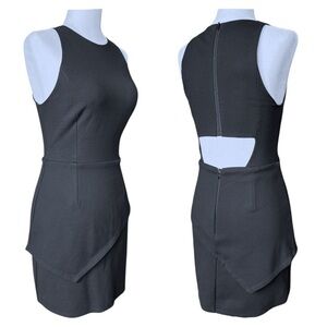 Halston Heritage Black Sheath Cocktail Dress